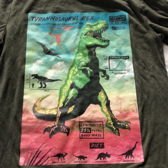 Old Navy Set of 2 Red & Green Short Sleeve Tees with Dinosaur Graphics | XL - Picture 3 of 15